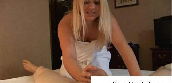  Naughty blonde got caught masturbating